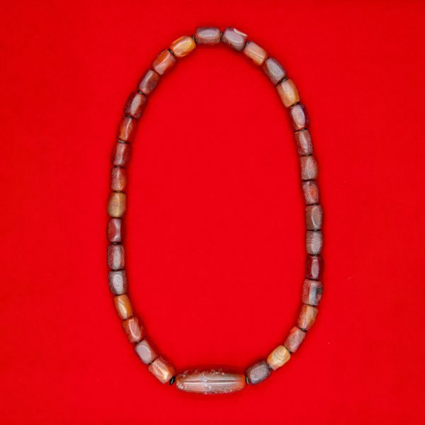 Ancient Tibetan agate and carnelian bead necklace
