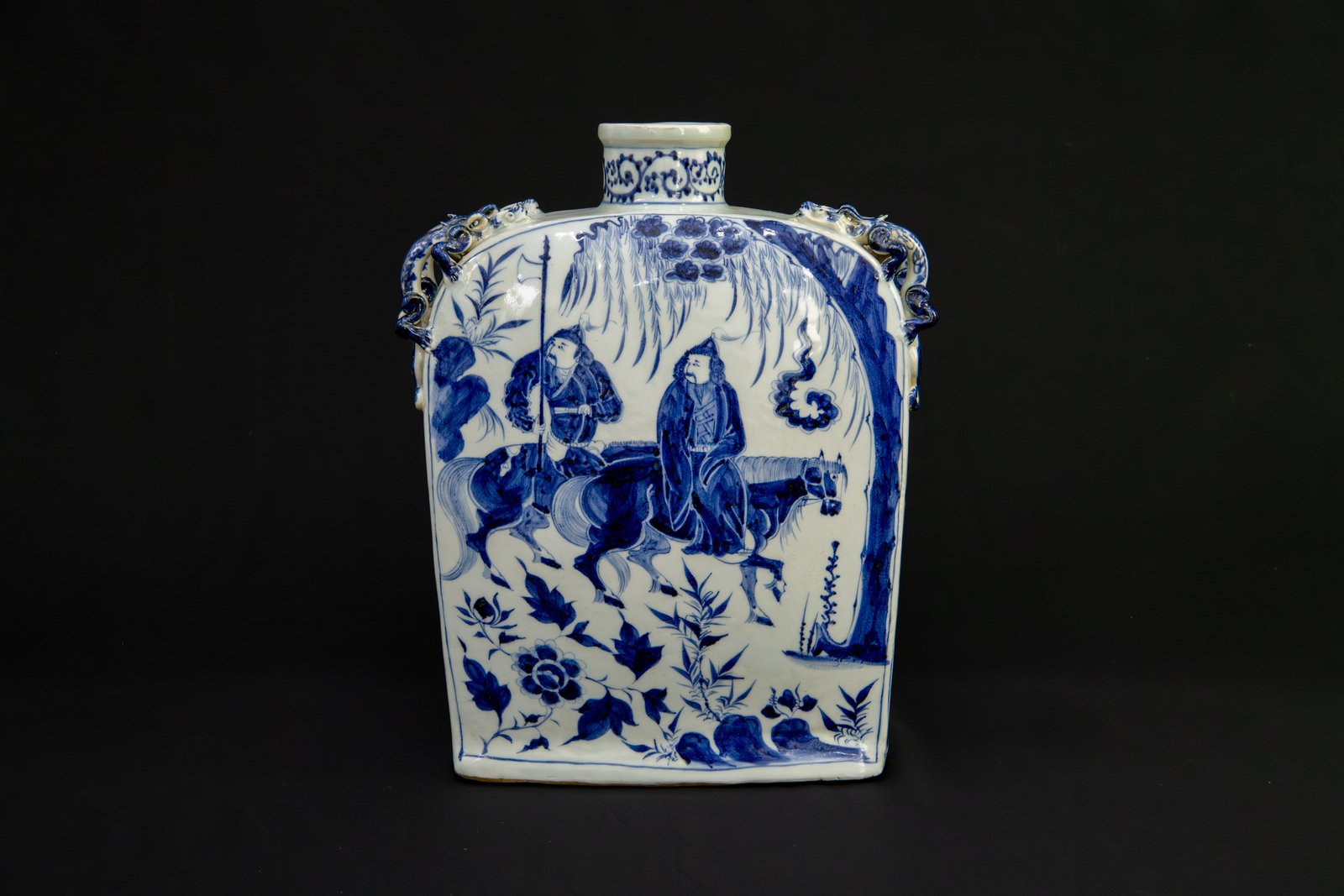 Yuan Dynasty Blue and White Four-Lugged Flask