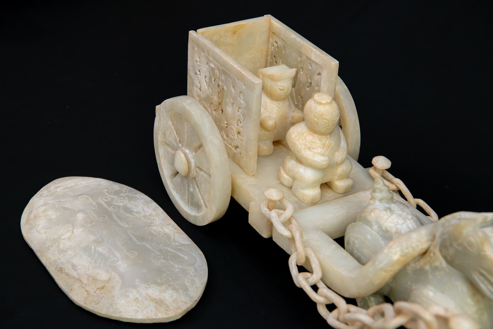 Western Han Dynasty White Jade Horse-Drawn Carriage - Image 4