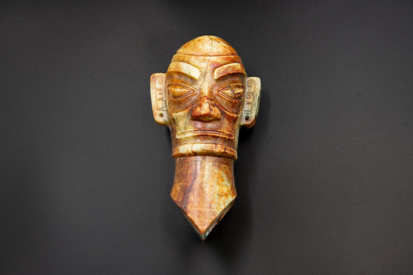 Sanxingdui Jade Head Figurine