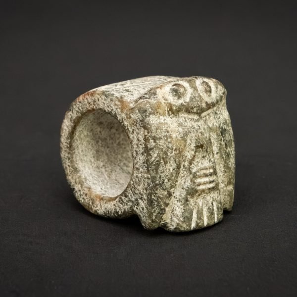 Hongshan Culture Jade Carving – Owl Face Ornament Neolithic Period, c. 4700–2900 BCE