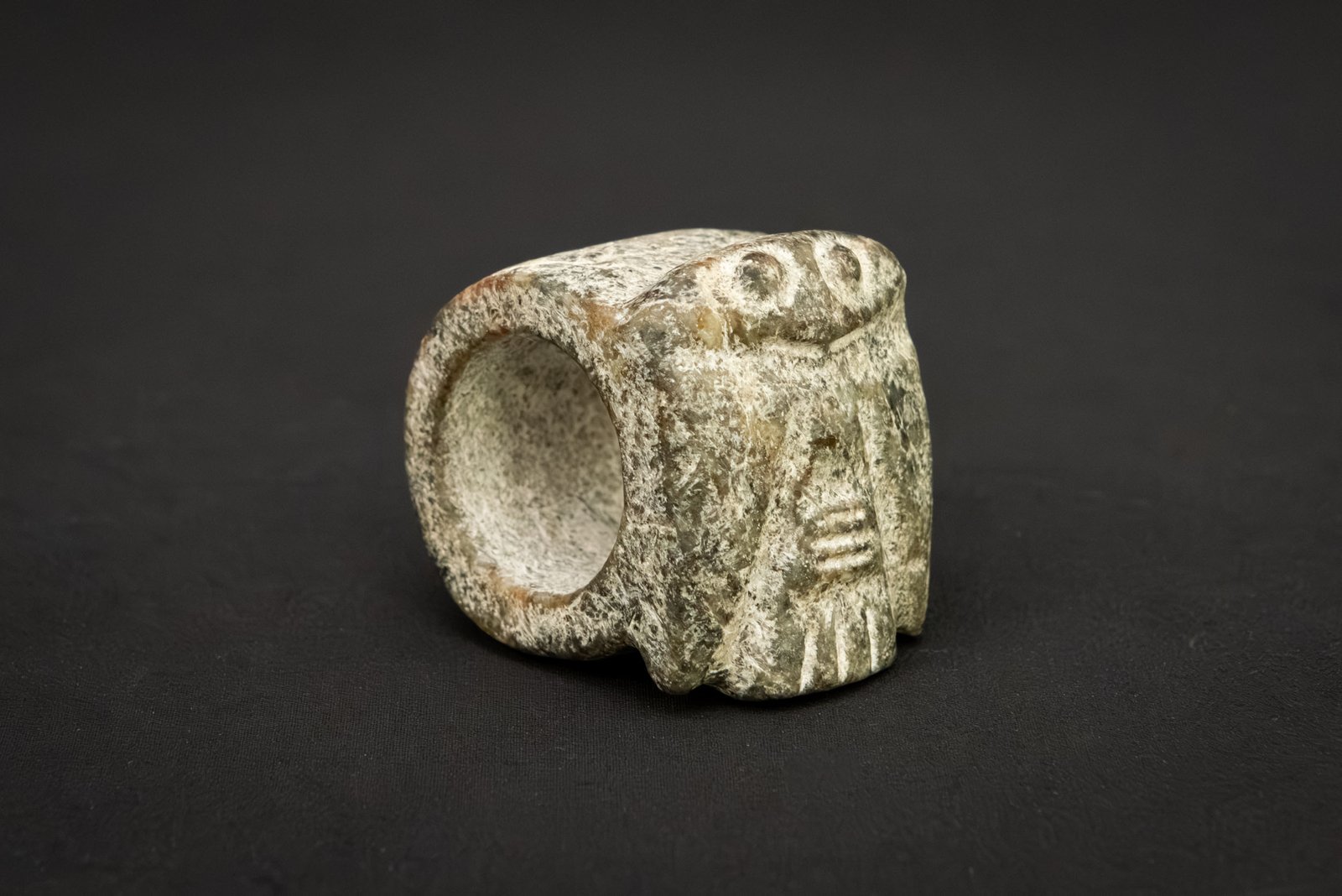 Hongshan Culture Jade Carving – Owl Face Ornament Neolithic Period, c. 4700–2900 BCE