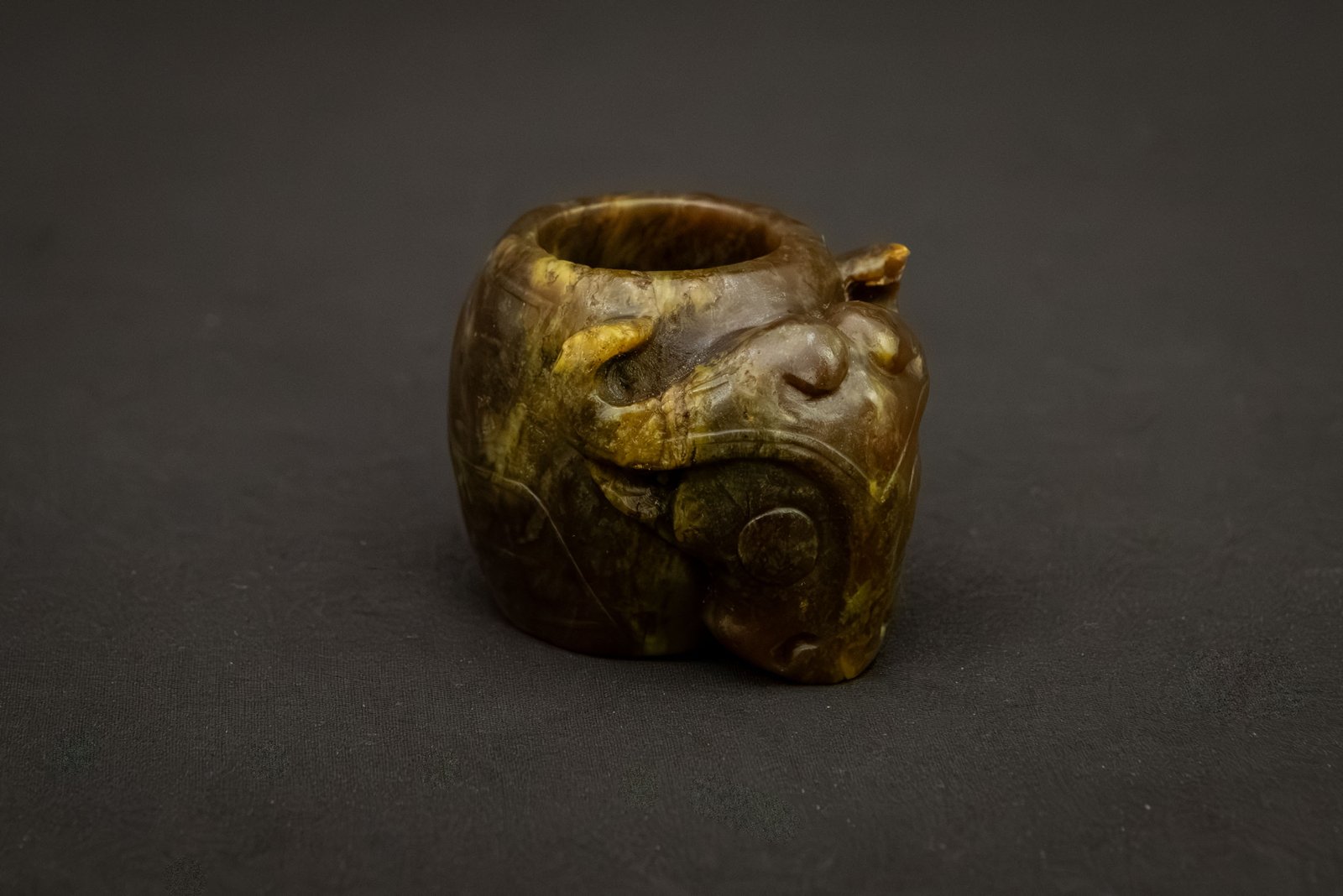 Shang Dynasty Jade Archer’s Ring with Sheep Head China, c. 16th–11th century BC.