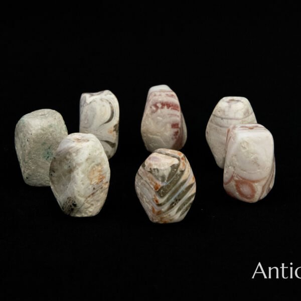 Natural Banded Agate Tumbled Stones – Decorative Mineral Specimens (Set of 7)